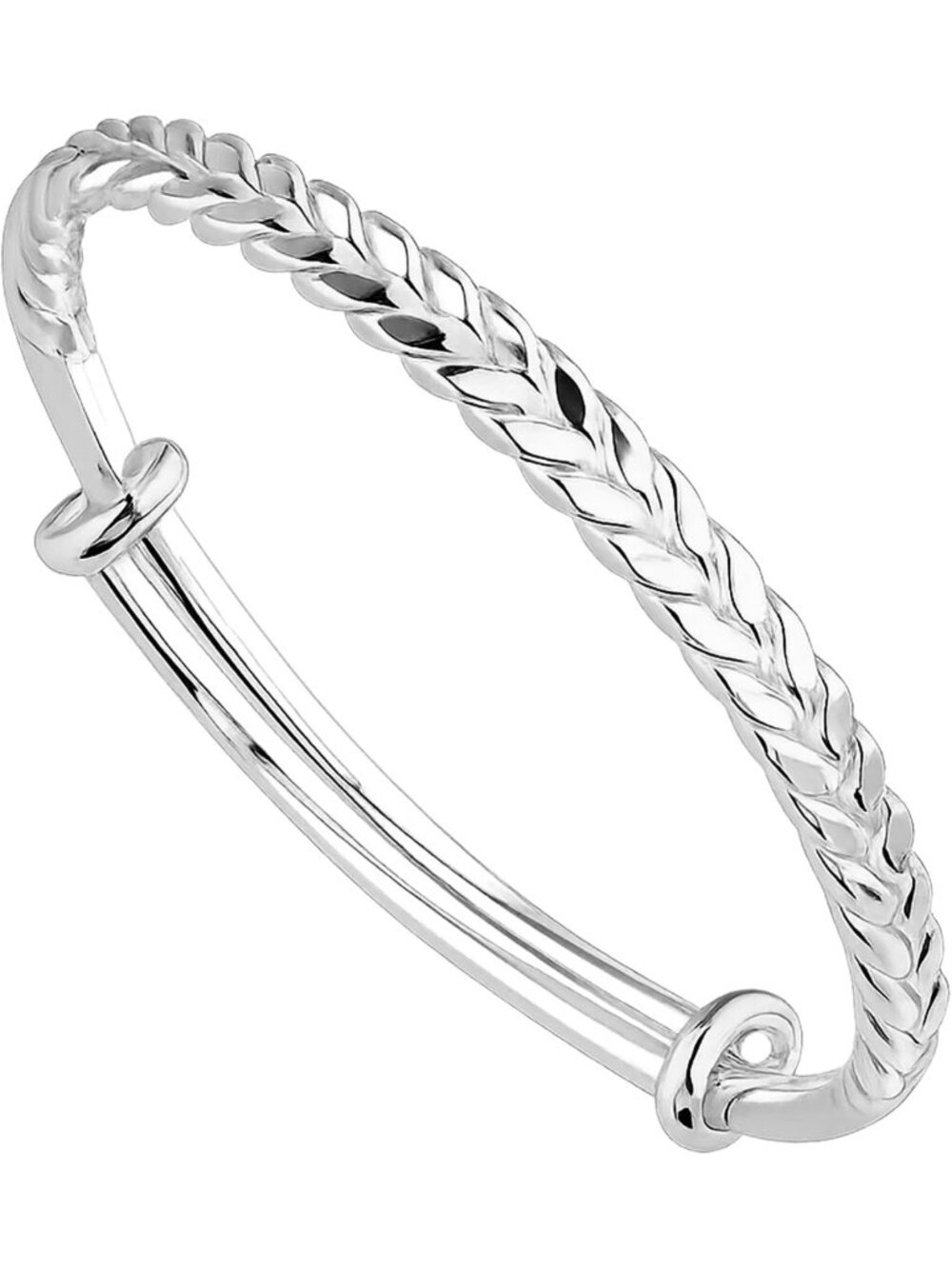 Sterling Silver Braided Herringbone Cuff Bracelet - Elegant & Stylish Jewelry